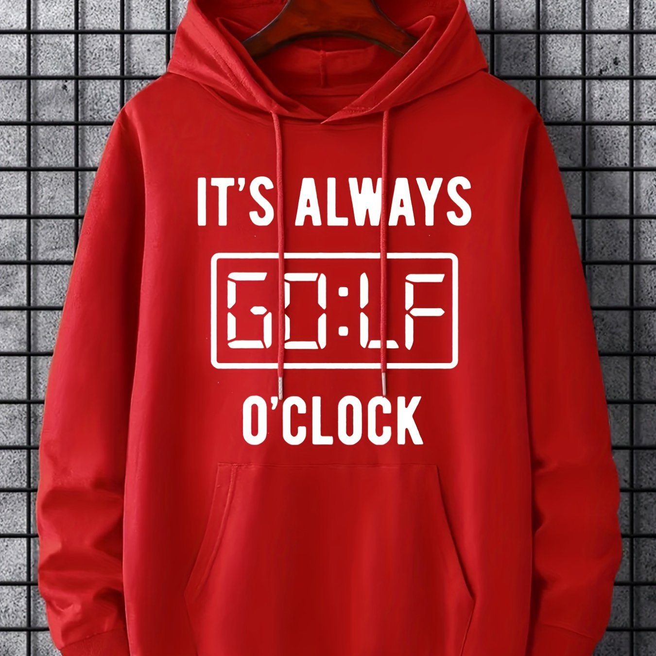 Hoodies For Men, Funny 'Always Golf Clock' Hoodie, Men's Casual Pullover Hooded Sweatshirt With Kangaroo Pocket For Spring Fall, As Gifts