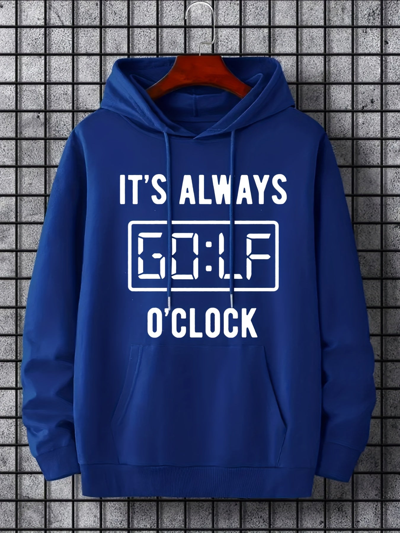 Hoodies For Men, Funny 'Always Golf Clock' Hoodie, Men's Casual Pullover Hooded Sweatshirt With Kangaroo Pocket For Spring Fall, As Gifts